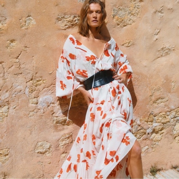 The Collection Reformation Poppy Silk Floral Print Maxi Summer Cambridge Dress - Picture 5 of 12